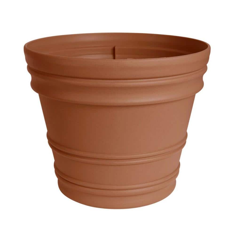 Rolled Rim 12.5 in. L x 12.5 in. W x 10.5 in. H 12 Qt. Terra Cotta Indoor/Outdoor Resin Decorative Pot Planter price history on PriceWatchPro