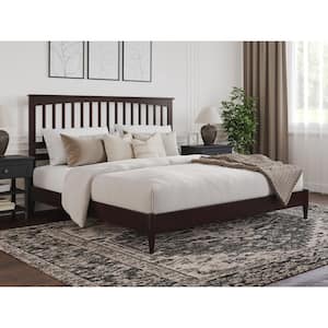 Becket Espresso Black Solid Wood Frame King Low Profile Platform Bed