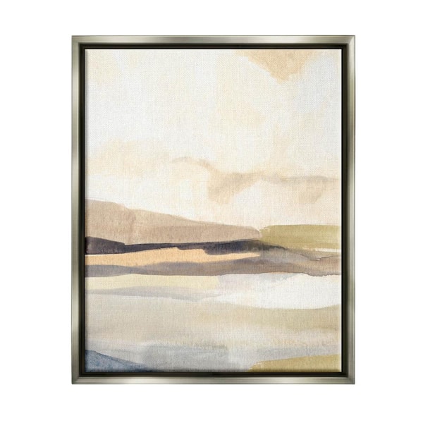 The Stupell Home Decor Collection Rural Nature Horizon Landscape Design by Annie Warren Floater Framed Abstract Art Print 21 in. x 17 in.