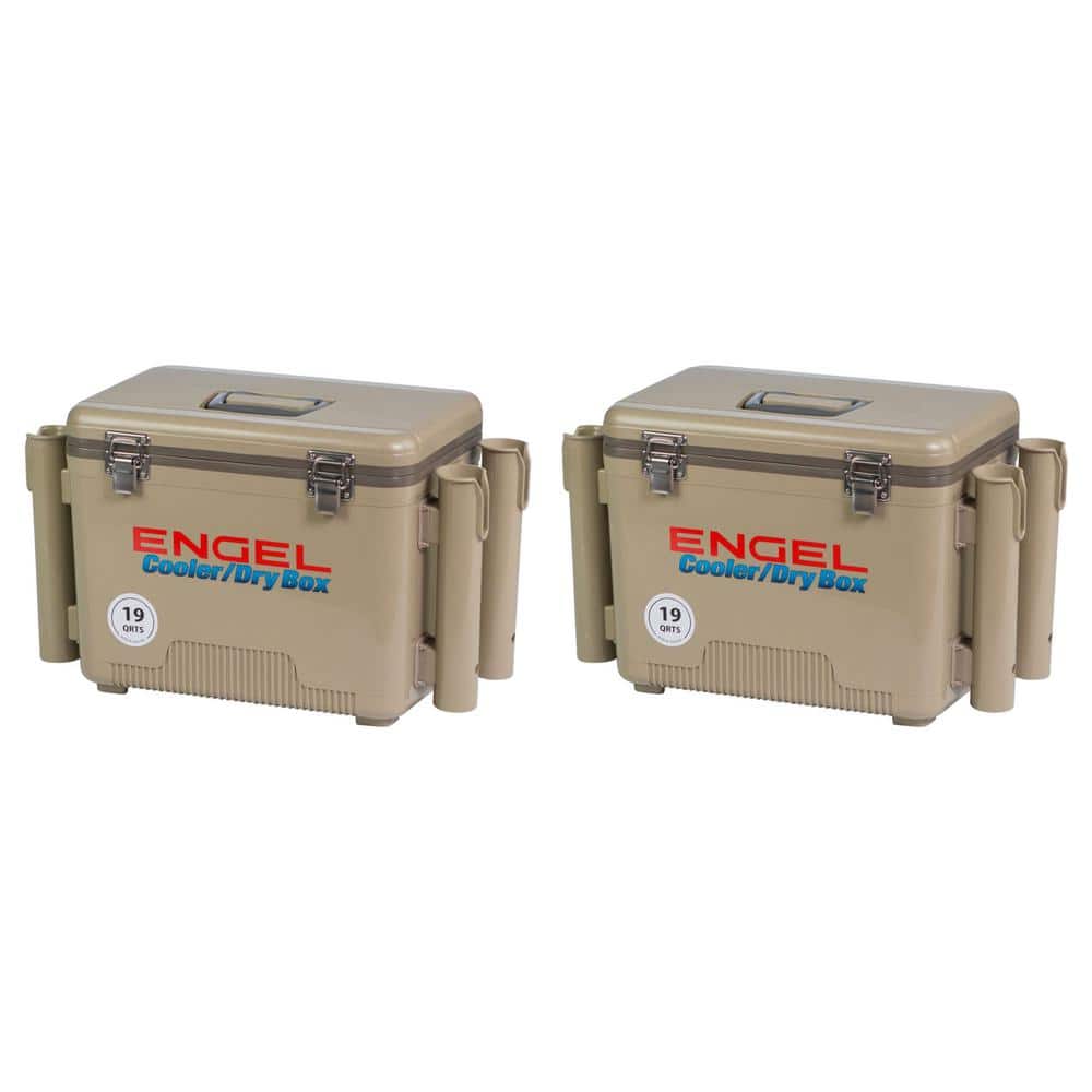 Engel 19 qt. Fishing Rod Holder Insulated Cooler Case, Tan (2-Pack) 2 x  UC19T-RH