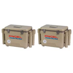 19 qt. Fishing Rod Holder Insulated Cooler Case, Tan (2-Pack)
