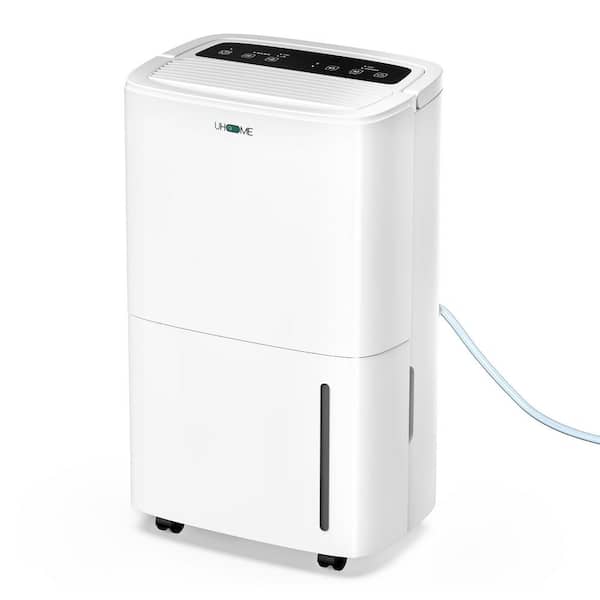 150 pt. 7,000 sq.ft. Portable Dehumidifier in White with Built-in Pump, Dual-Filter, Variable Speeds, Continuous Run