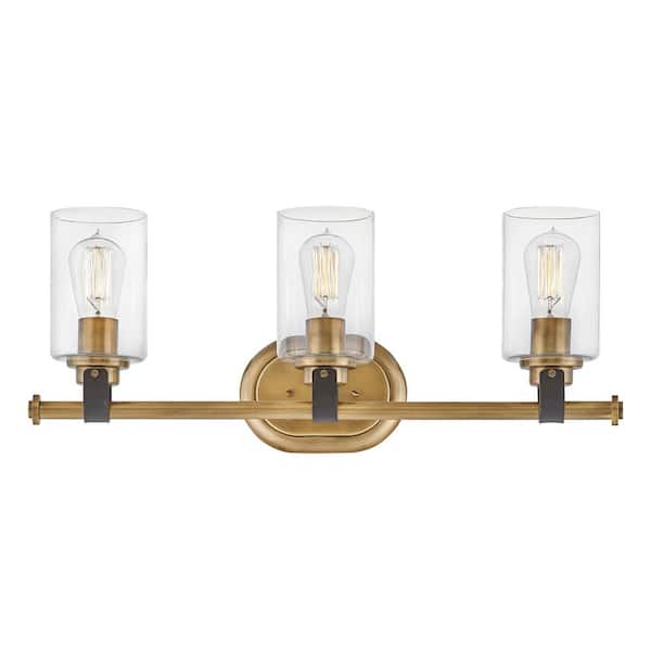 HINKLEY - Halstead 24.0 in. 3-Light Heritage Brass Vanity Light