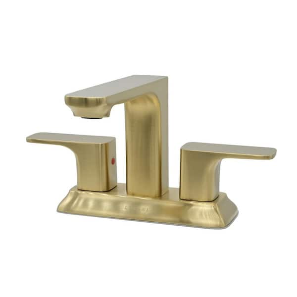 Lulani Corsica Collection. Centerset bathroom faucet. in Champagne Gold finish.