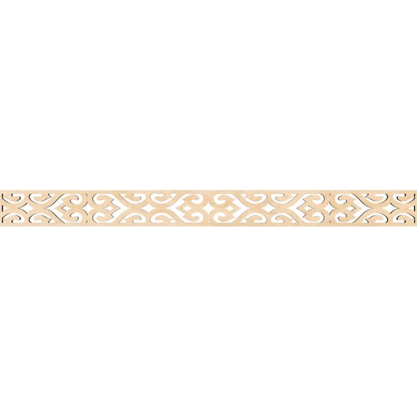 Ekena Millwork Keene Fretwork 0.375 in. D x 46.375 in. W x 4 in. L Birch Wood Panel Moulding