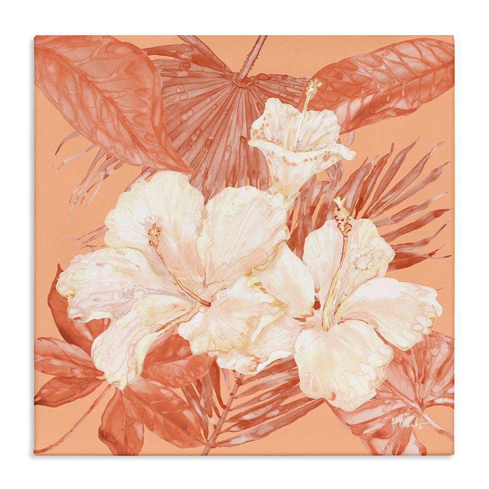 Hibiscus and Palm Bundle by Paul Brent Unframed Nature Graphic Art Print 24 in. x 24 in. price history on PriceWatchPro