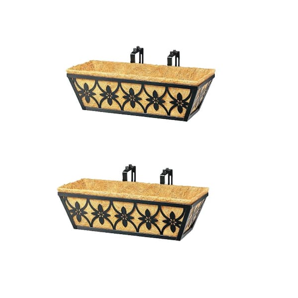 16 Inch Window Railing Planter Box,2 Pack Deck Railing Planter Boxes ...