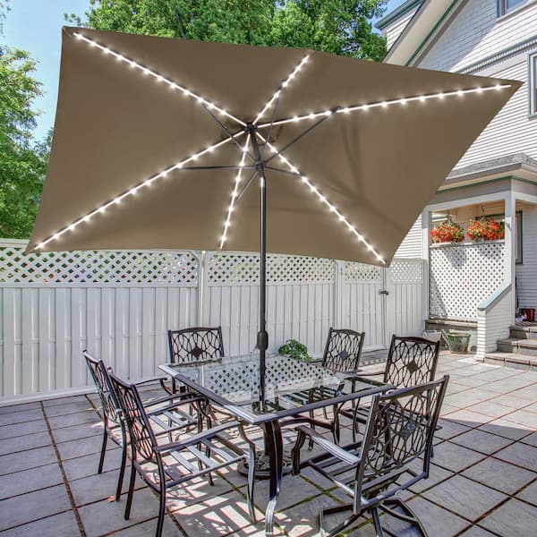 7 ft umbrella with solar lights