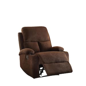 Rosia 32 in. Width Big and Tall Chocolate Linen 1 Position Recliner