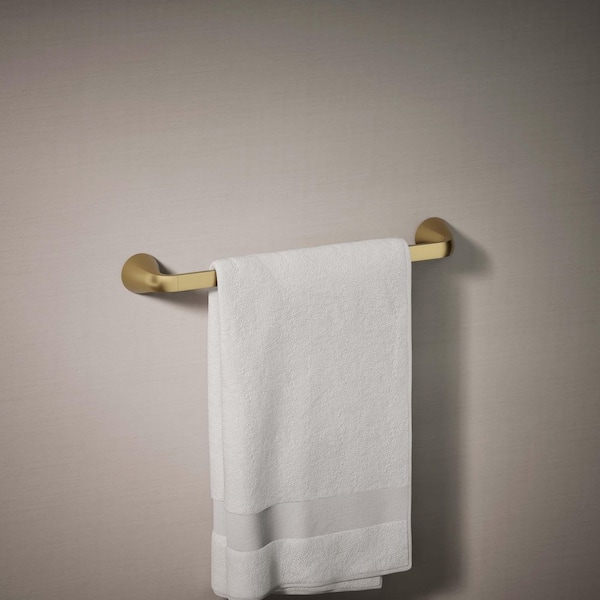 Cursiva 18 in. Towel Bar in Vibrant Brushed Moderne Brass