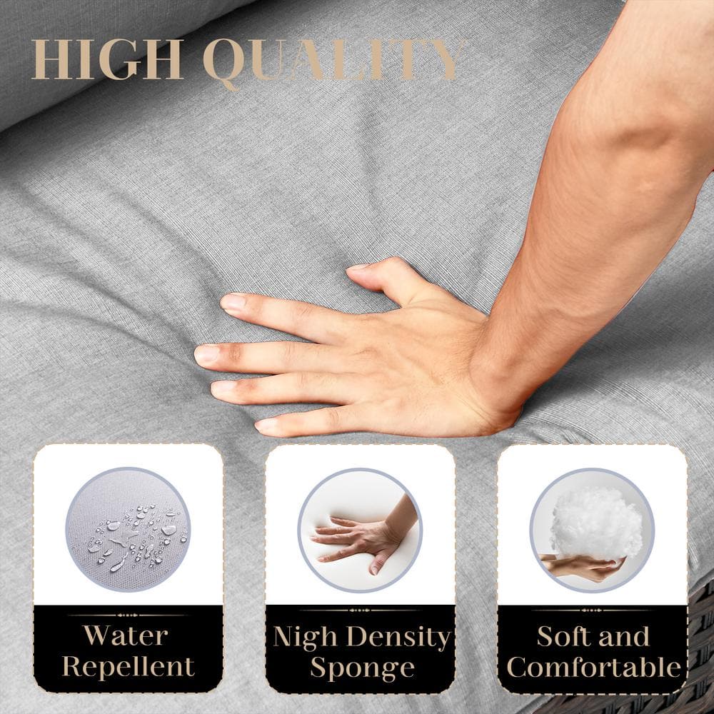 Close-up of water-repellent gray cushion fabric