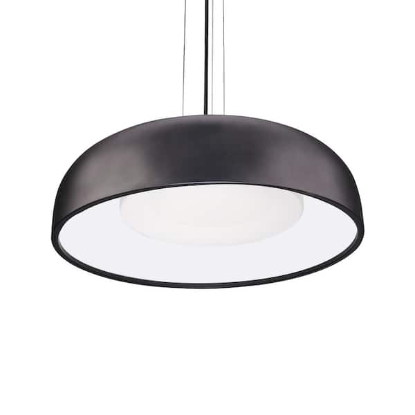 KUZCO Beacon 20 in. 1 Light 24-Watt Black Integrated LED Pendant Light