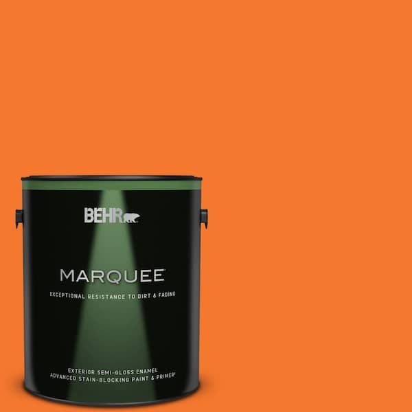 BEHR MARQUEE 1 gal. #230B-7 Kumquat Semi-Gloss Enamel Exterior Paint & Primer