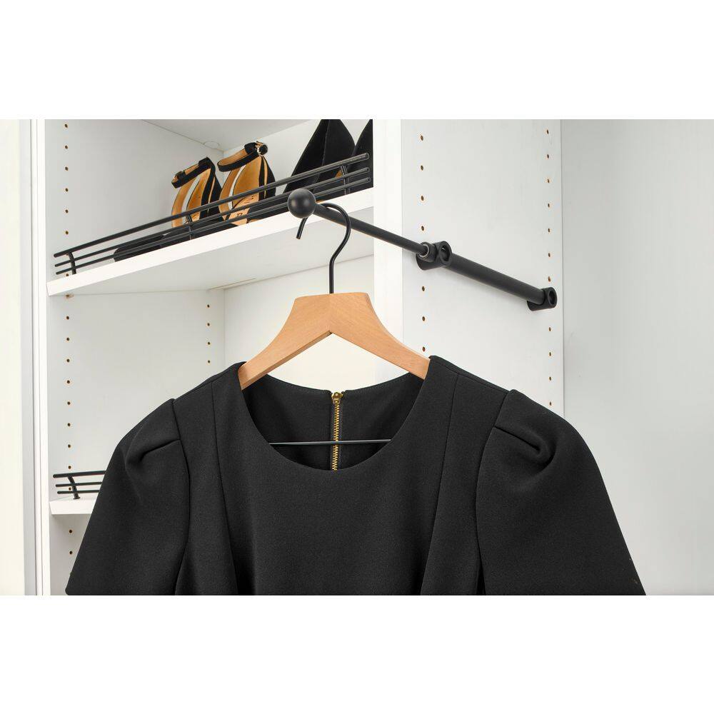 Matte Black Sliding Valet Rod for Custom Closet Systems