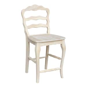 Versailles 24 in. Unfinished Wood Bar Stool