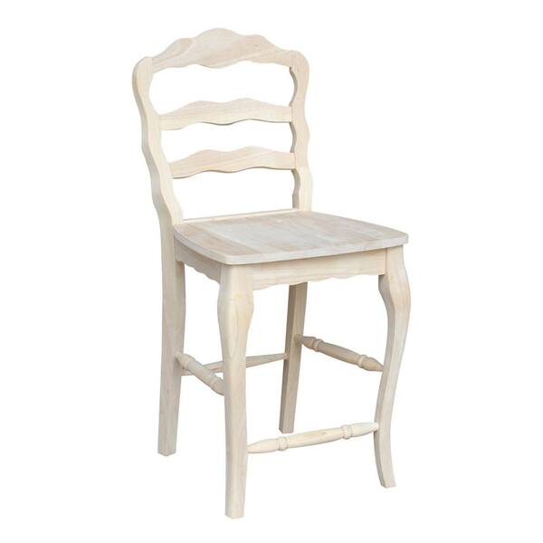 International Concepts Versailles 24 in. Unfinished Wood Bar Stool