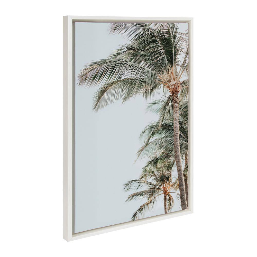 Sylvie Palm Trees Framed Canvas Wall Art, 23x33, White