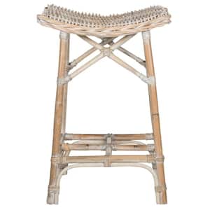 Rayna 27.6 in. Light Brown/Off-White Bar Stool