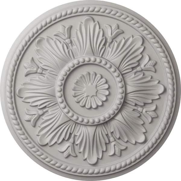 Ekena Millwork 18 in. x 1-3/4 in. Edinburgh Urethane Ceiling Medallion (Fits Canopies upto 5-1/4 in.), Ultra Pure White