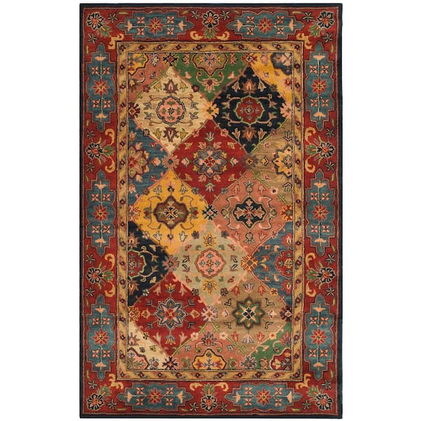 Heritage Red/Multi 5 ft. x 12 ft. Border Area Rug