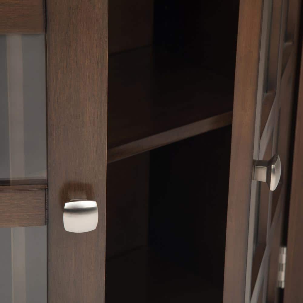 Natural Aged Brown Solid Wood Entryway Storage Cabinet