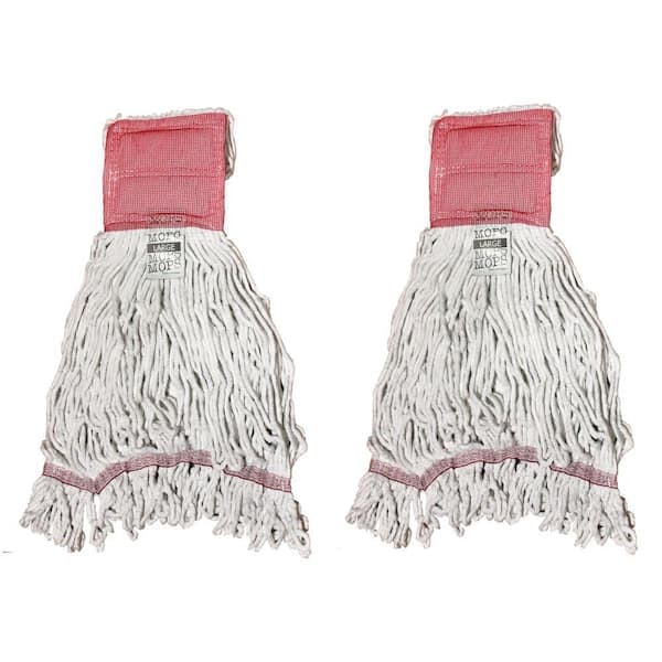 Large 4-Ply Looped End Cotton Mop with 5 in. Band (2-Pack)