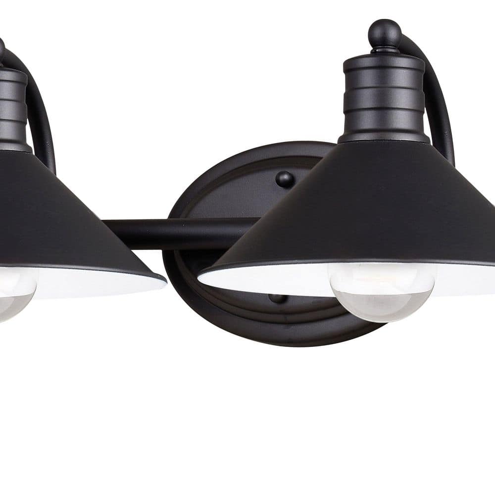Akron 38'' Oil Rubbed Bronze and Matte White Modern Farmhouse Vanity Light