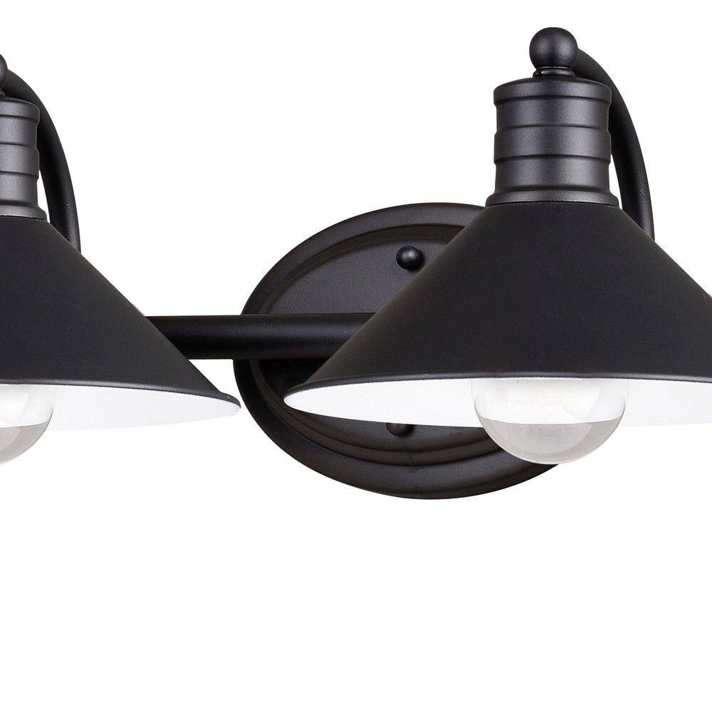 Akron 38'' Oil Rubbed Bronze and Matte White Modern Farmhouse Vanity Light