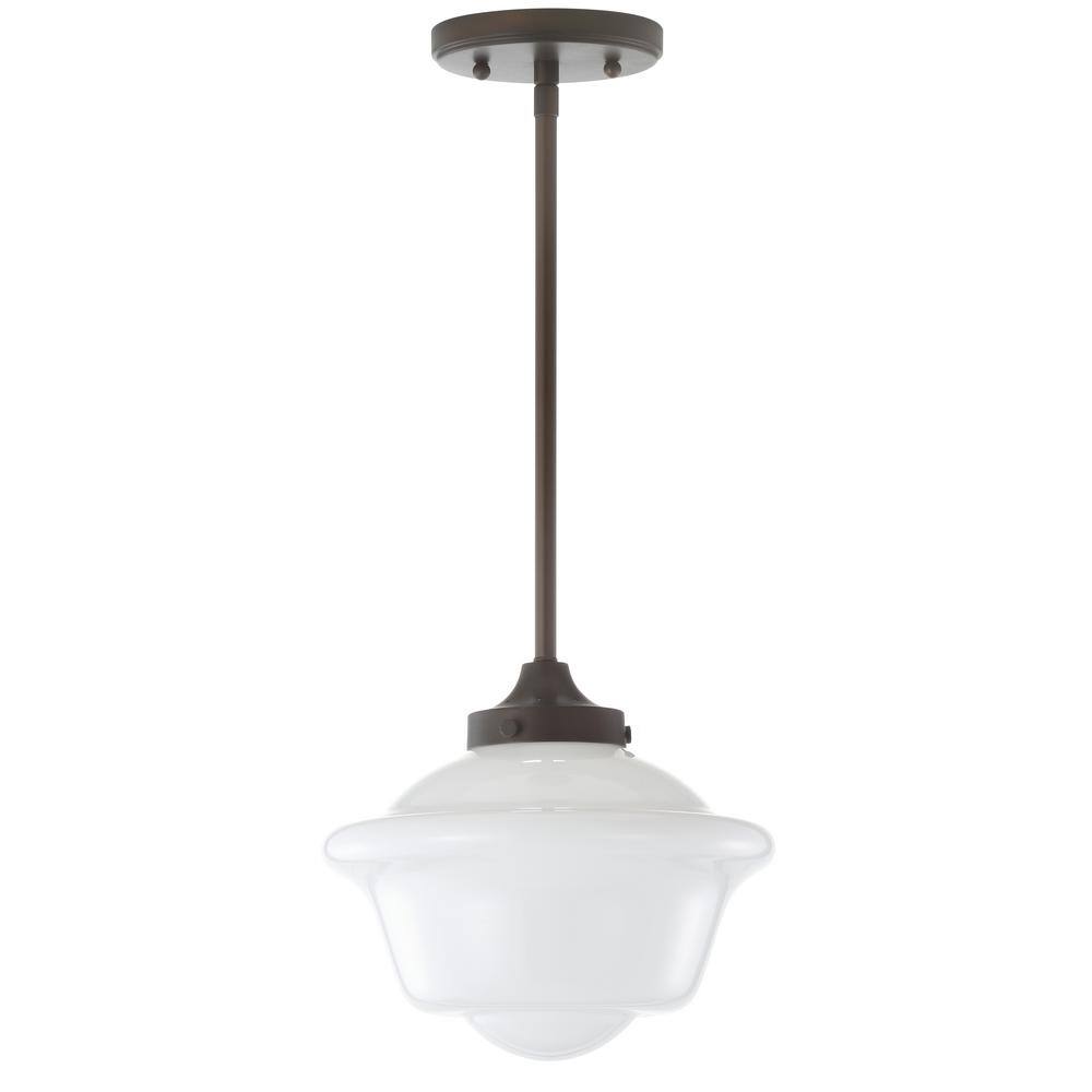 Kurtz 9.5" Oil Rubbed Bronze Adjustable Schoolhouse LED Pendant