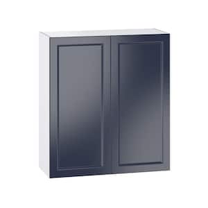 Devon Painted Blue Recessed Assembled Wall Kitchen Cabinet (36 in. W x 40 in. H x 14 in. D)