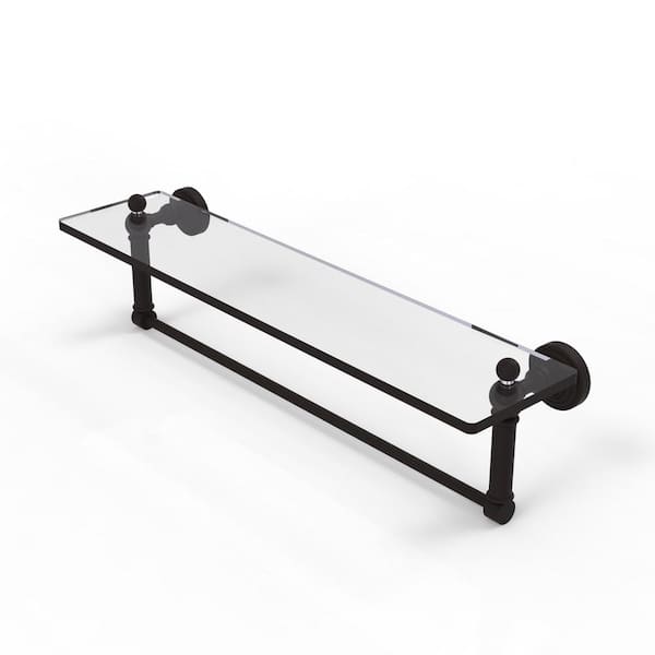 Allied Brass Waverly Place Collection 22 in. Glass Vanity Shelf with Integrated Towel Bar in Oil Rubbed Bronze