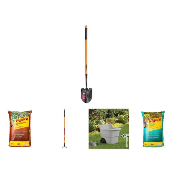 2 cu. ft. Perlite & Vermiculite, 47 in. Shovel, 51 in. Cultivator and 2 cu. ft. Garden Cart Combo