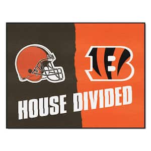 NFL Bengals/Browns Brown House Divided 3 ft. x 4 ft. Area Rug