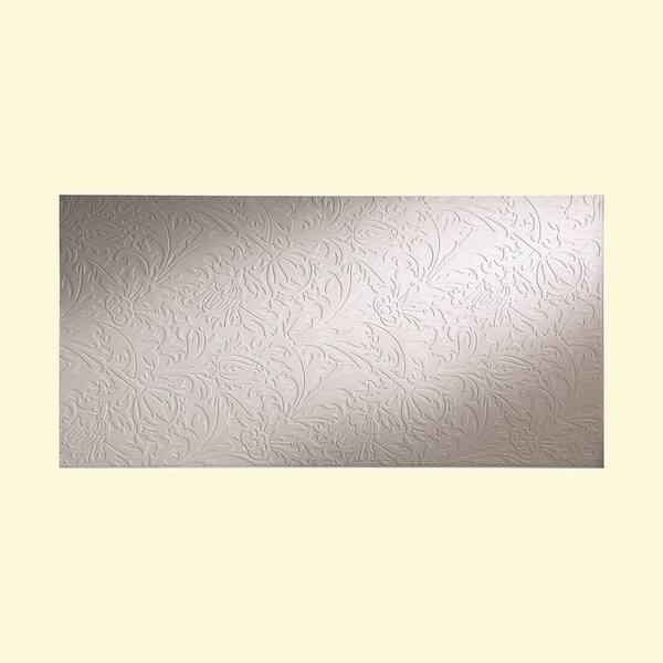 Fasade Nettle 96 in. x 48 in. Decorative Wall Panel in Matte White