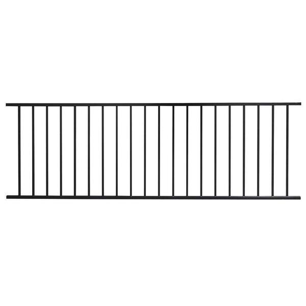 US Door & Fence Pro Series 32 in. H x 93 in. W Black Steel Fence Panel