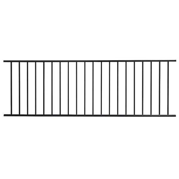 Unbranded Pro Series 32 in. H x 8 ft. W Spaced Bar Flat Metal Fence Panel