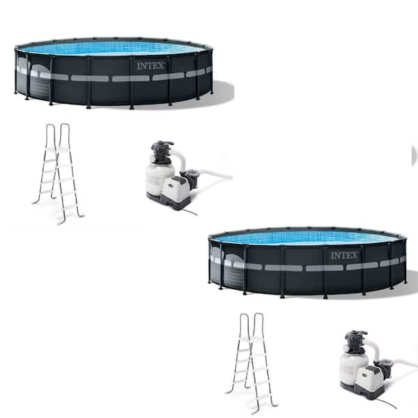 Intex 18 ft. x 52 in. Ultra XTR Round Frame Above Ground Pool Set with Pump (2-Pack)