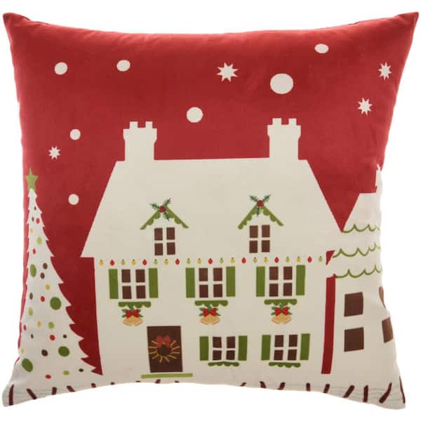 Mina Victory Holiday Multicolor 18 in. x 18 in. Throw Pillow