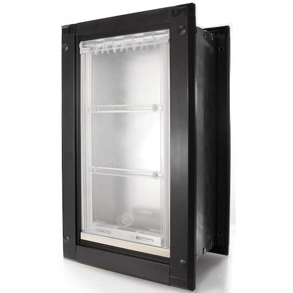 Endura Flap 6 in. x 11 in. Small Single Flap for Walls with Black Aluminum Frame