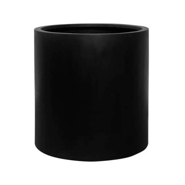 PotteryPots 19.69 in. W Round Large Black Fiberstone Indoor Outdoor Maximum Planter