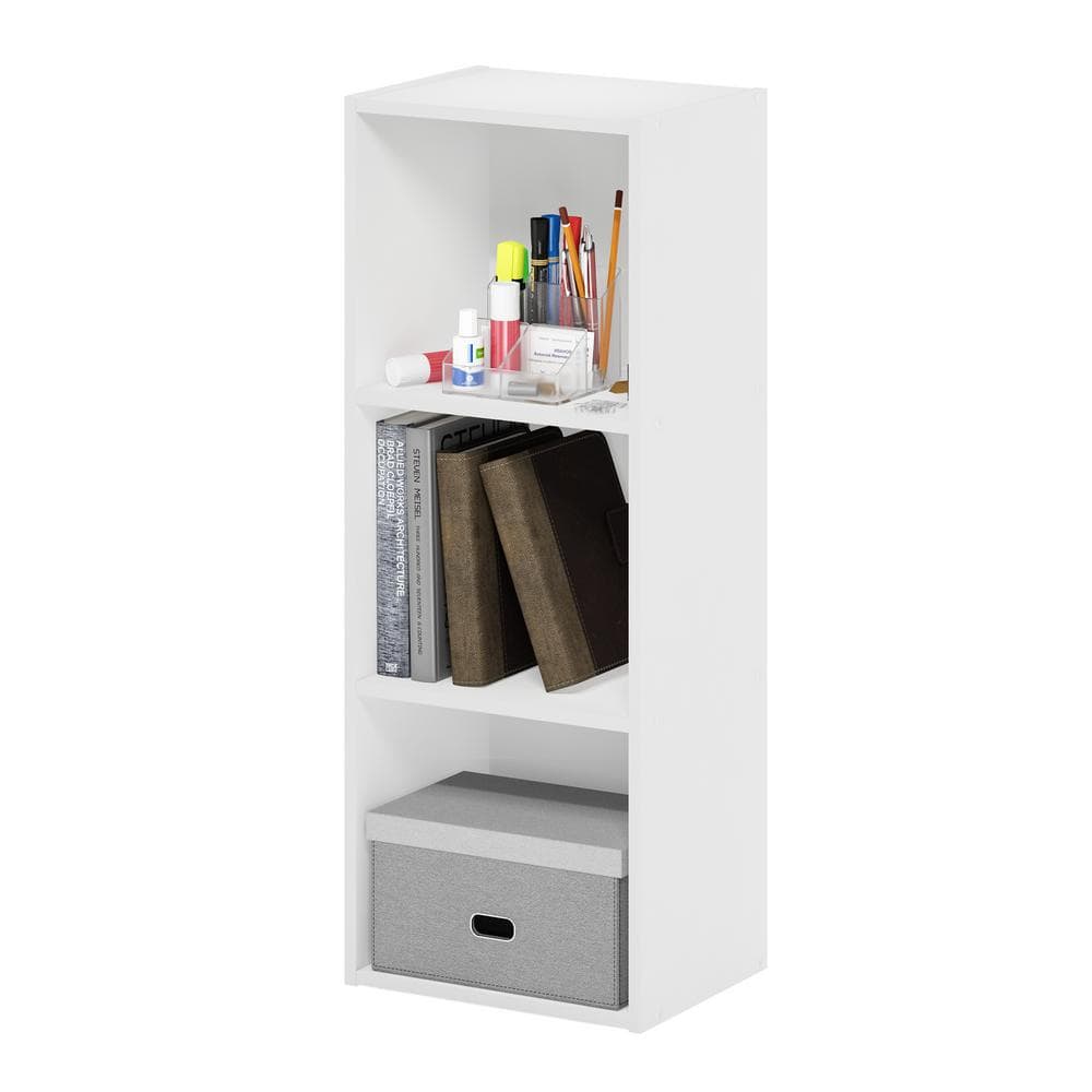 White Composite Wood 3-Tier Cube Storage Organizer