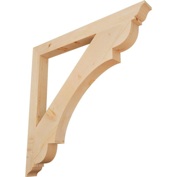 Ekena Millwork 3.5 in. x 44 in. x 44 in. Douglas Fir Olympic Traditional Smooth Bracket