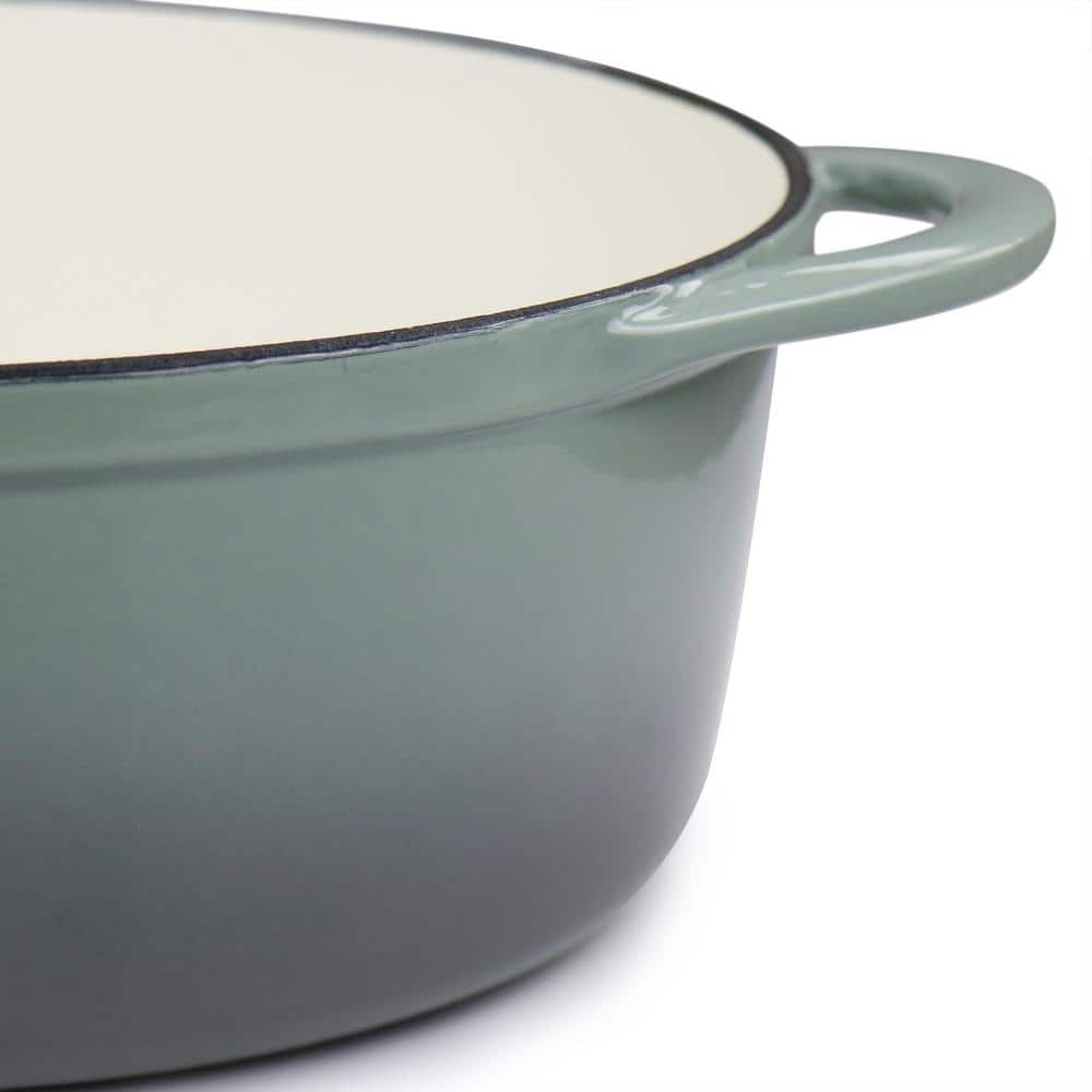 Gray 7-Quart Oval Enameled Cast Iron Casserole Dish