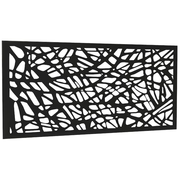 Dovelina 47 in. Galvanized Steel Privacy Screen Garden Fence in Black