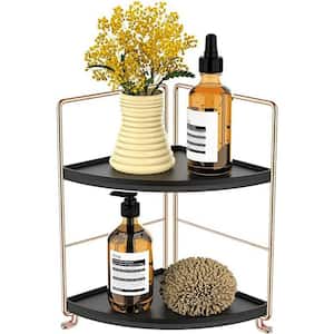 Kitchen Spice Rack Standing Shelf, 2-Tier Corner Storage Shelf, Bathroom Countertop Organizer