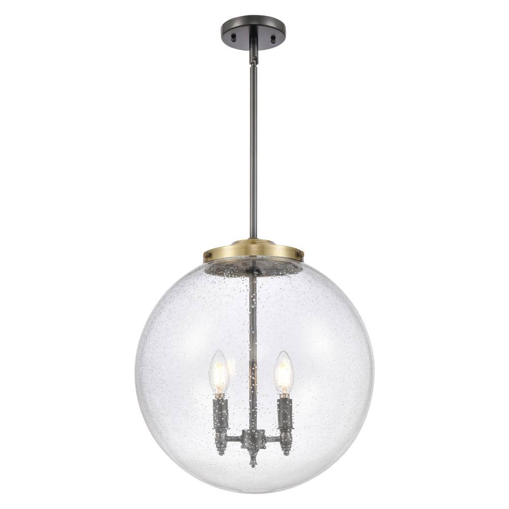 Beacon 60-Watt 3-Light Black Antique Brass Shaded Mini Pendant Light with Seedy Glass price history on PriceWatchPro