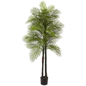 Indoor and Outdoor 7 ft. Artificial Double Robellini Palm Tree UV Resistant