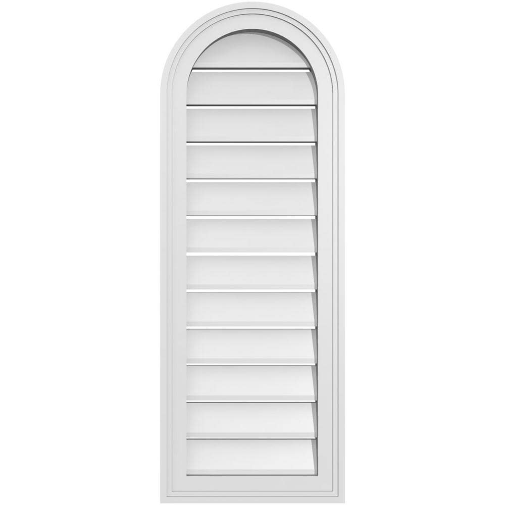 14 in. x 38 in. Round Top White PVC Paintable Gable Louver Vent Functional price history on PriceWatchPro