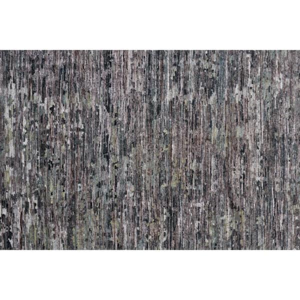 2 ft. x 8 ft. Blue, Gray Abstract Runner Rug