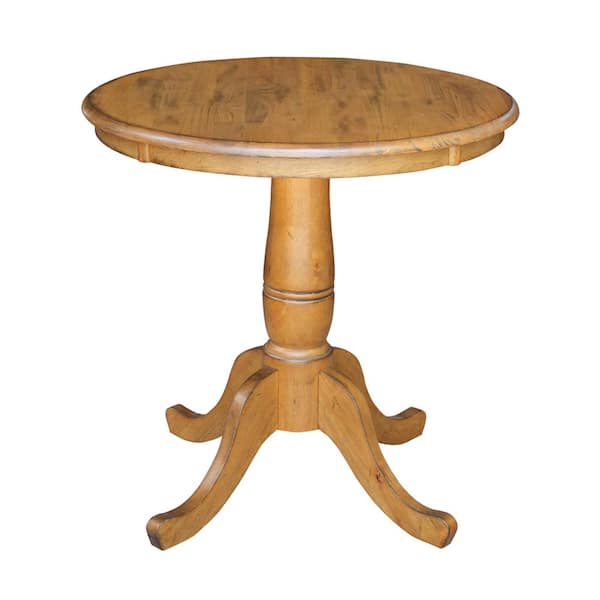 International Concepts Dining Essentials Distressed Pecan Pedestal Table
